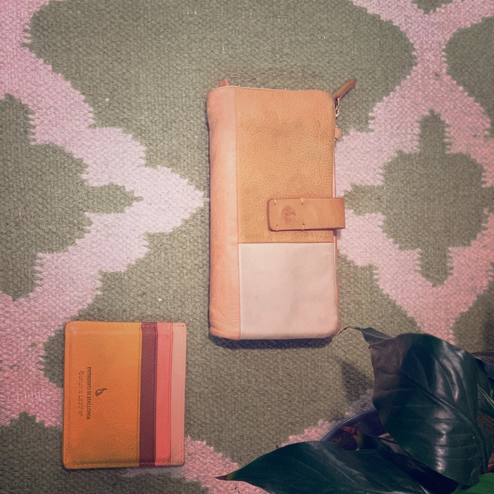 Abbacino Peach Leather Wallet and Card Holder